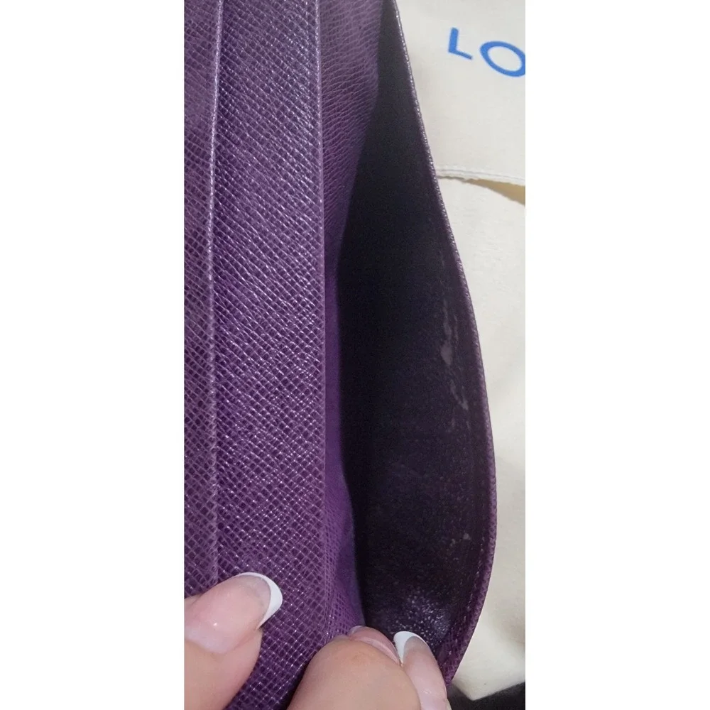 Louis Vuitton Yellow‎ Epi Leather Yen Long Wallet Purple Interior Made in Spain